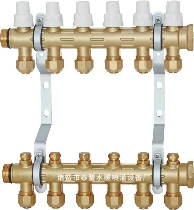 分水器 分水器套接式铜质地暖分水器可定制