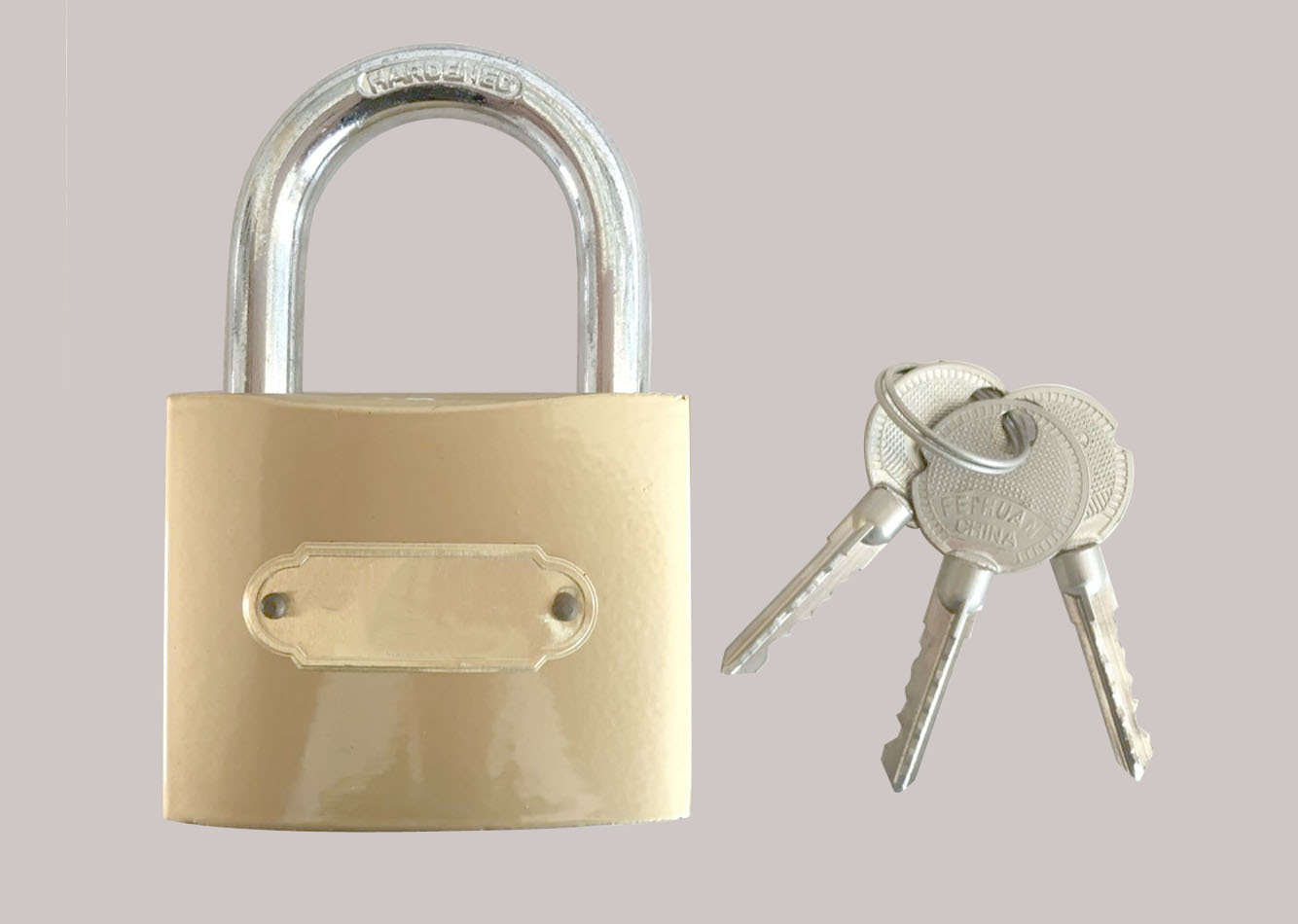 厂家直销 中厚型铜芯热处理锁梁十字钥匙仿铜锁