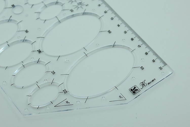 科文塑料画圆模板多功能家具学生设计绘画化工仪器模板工具用尺子