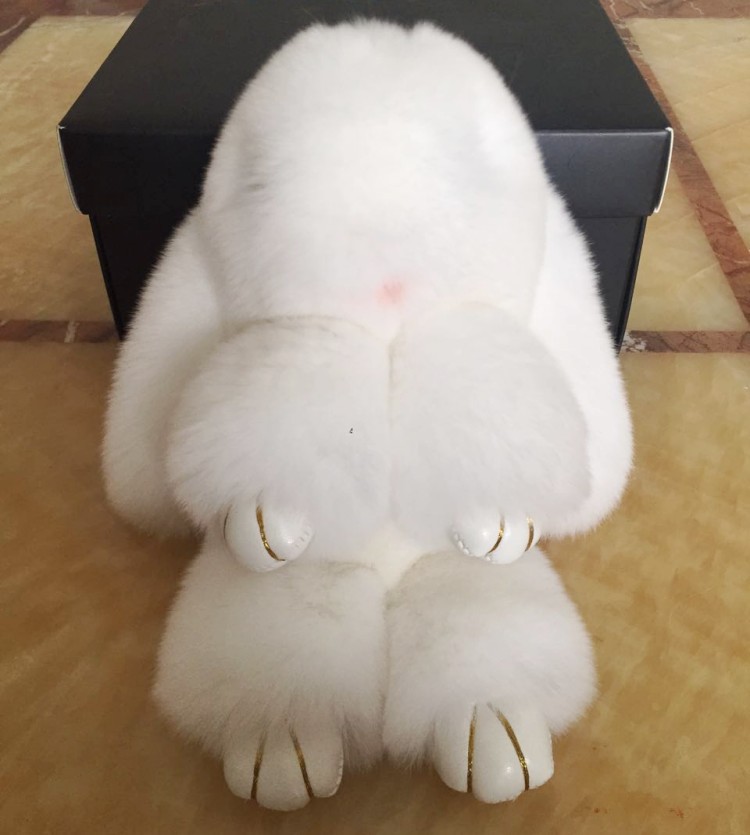 外贸热销超萌装死兔 车载钥匙扣獭兔皮毛小饰品挂件可爱厂家直销