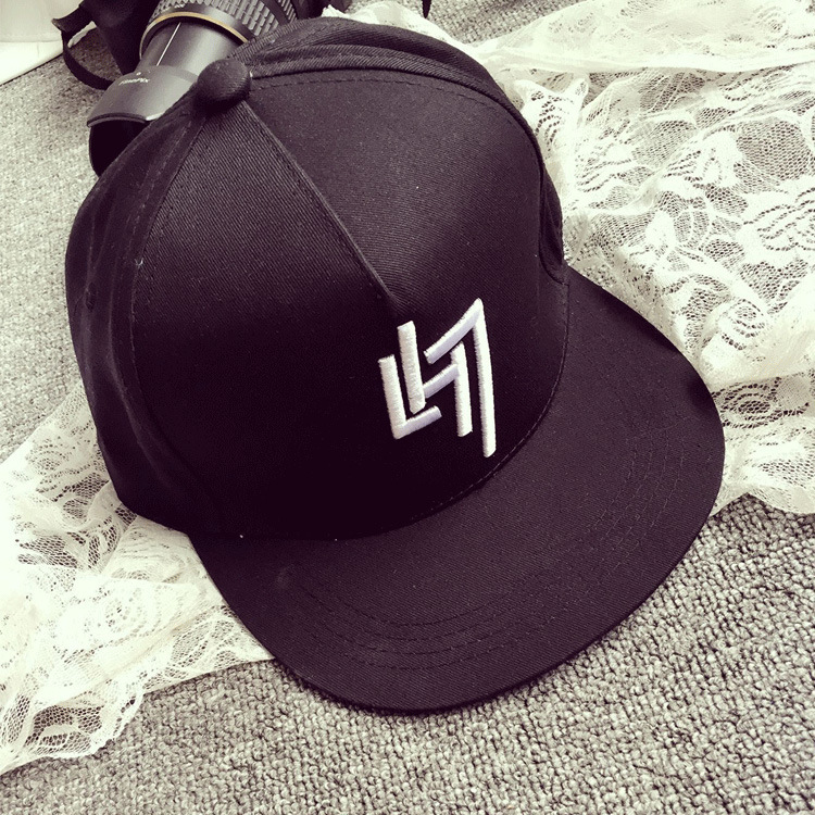 跑男exo鹿晗同款lh7字母平沿棒球帽春夏韩版街舞防晒嘻哈帽子潮流