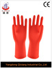 厂家供应现货加厚防滑防水家用乳胶手套红色耐磨洗碗牛筋手套批发
