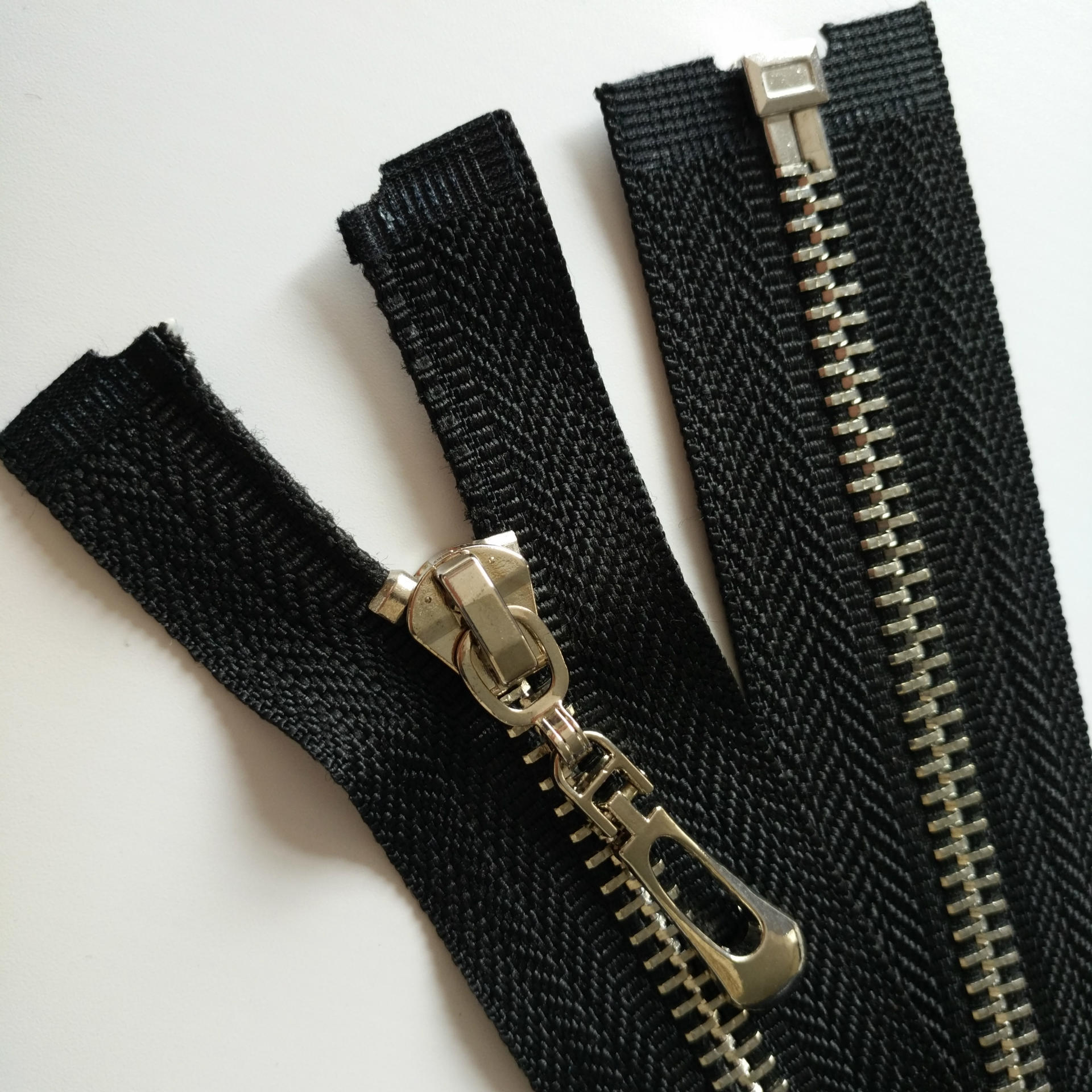 5号高档黑镍白金拉链夹克羽绒服装辅料开尾金属拉链码装定做批发