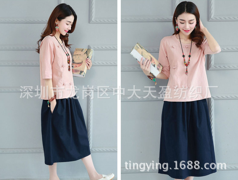 现货批发新品麻棉小卫衣 2017新款棉麻