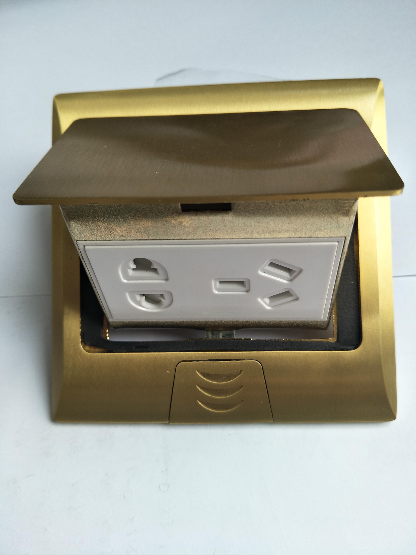 好客弹起式地面插座 五孔全铜地插 电源地板插座 安全暗装地插