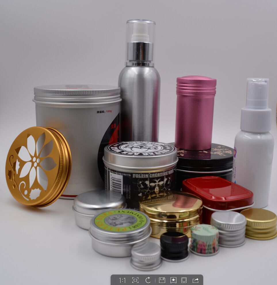 厂家直销精油罐,氧化磨砂圆形螺纹铝罐,d50*h95,金属罐