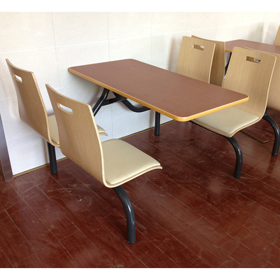 批发肯德基快餐桌椅食堂餐桌六人位连体餐桌汉堡饭店餐桌椅组合