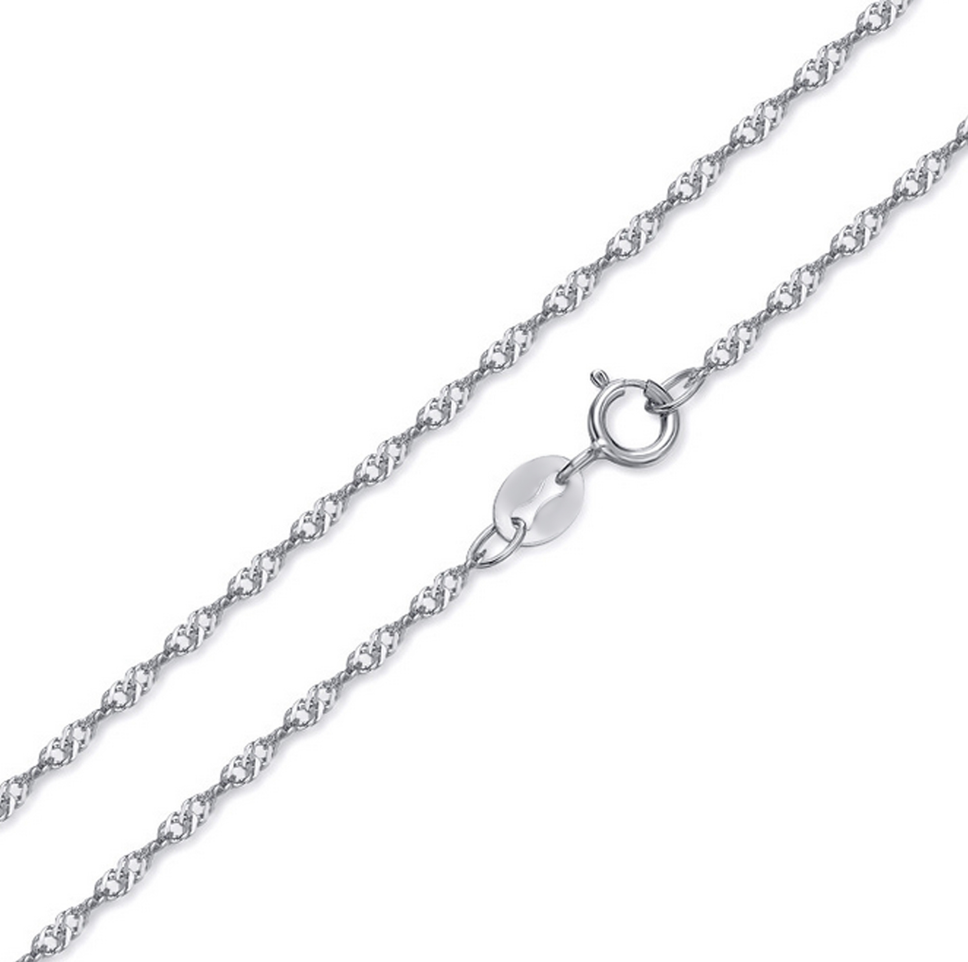 外贸铜镀925银饰品 2mm双水波链 欧美吊坠配链短款锁骨链