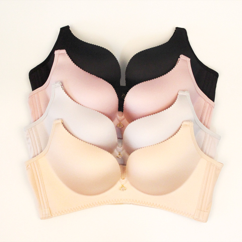 厂家光面无痕无钢圈舒适3/4罩杯b杯一片式超薄性感内衣