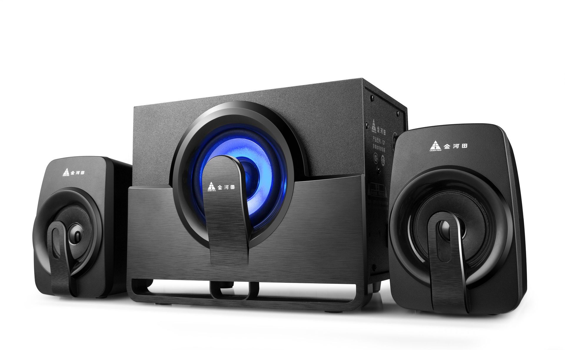 金河田q7音响低音炮 多媒体电脑音箱 台式木质2.