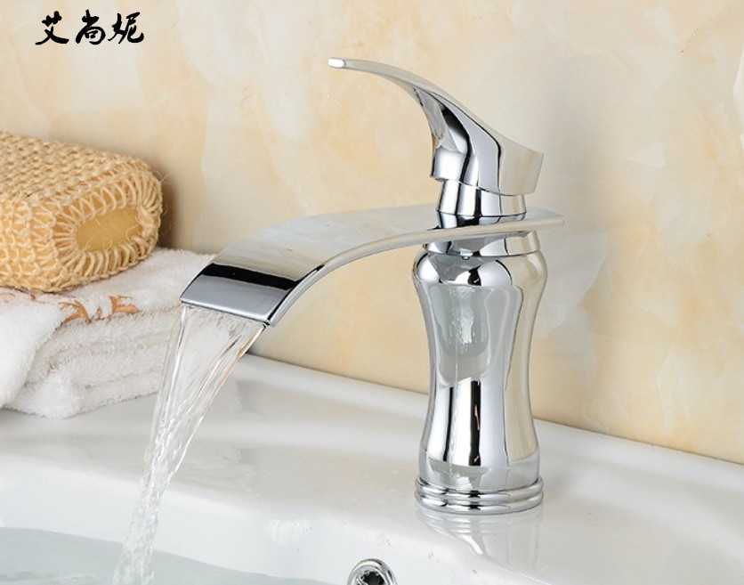 艾尚妮 电镀扁嘴出水龙头 台上盆冷热水龙头