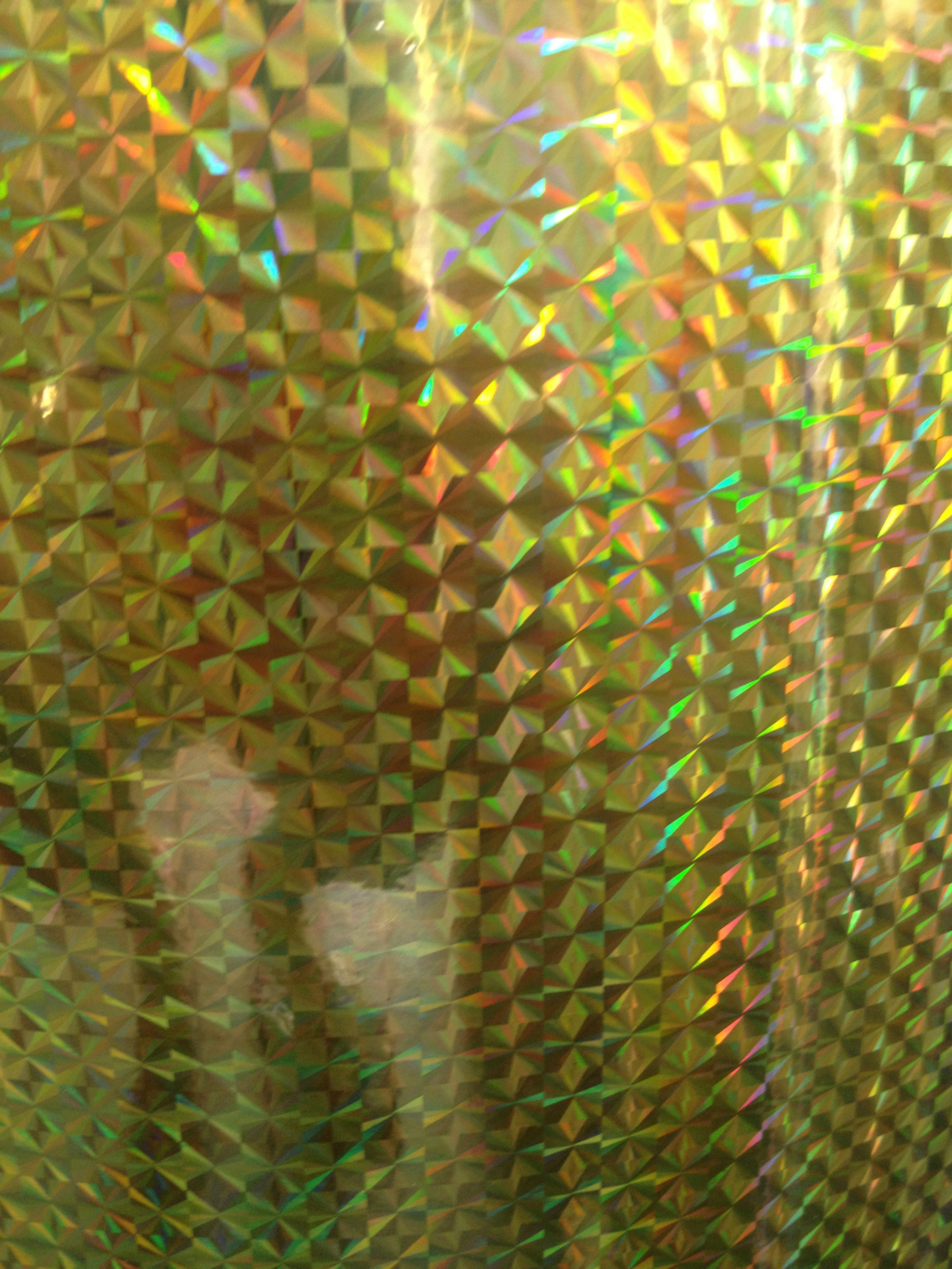 25#无缝金方格镭射膜,金钻镭射不干胶材料