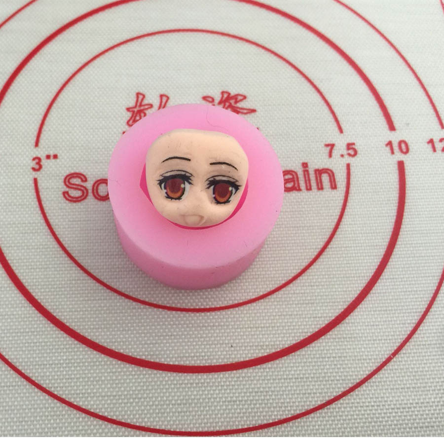 包邮 软陶硅胶脸模 超轻粘土翻糖脸部模具q版脸膜人脸手办模具_双氙