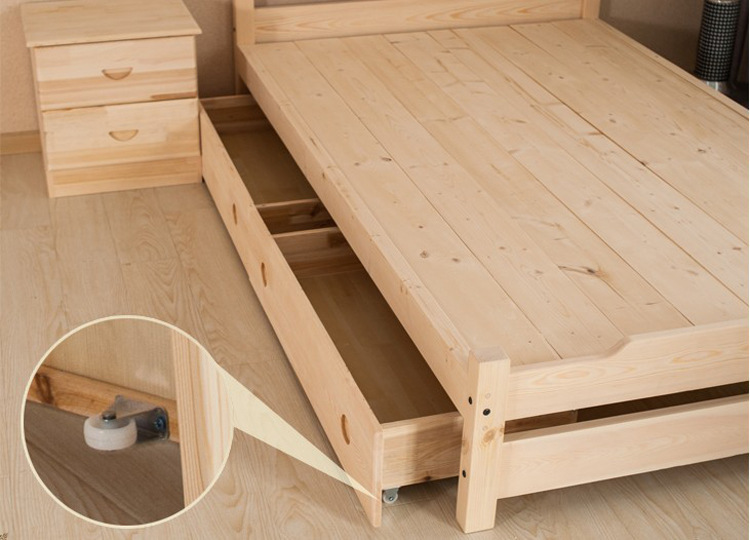 2米松木单人床 实木儿童床