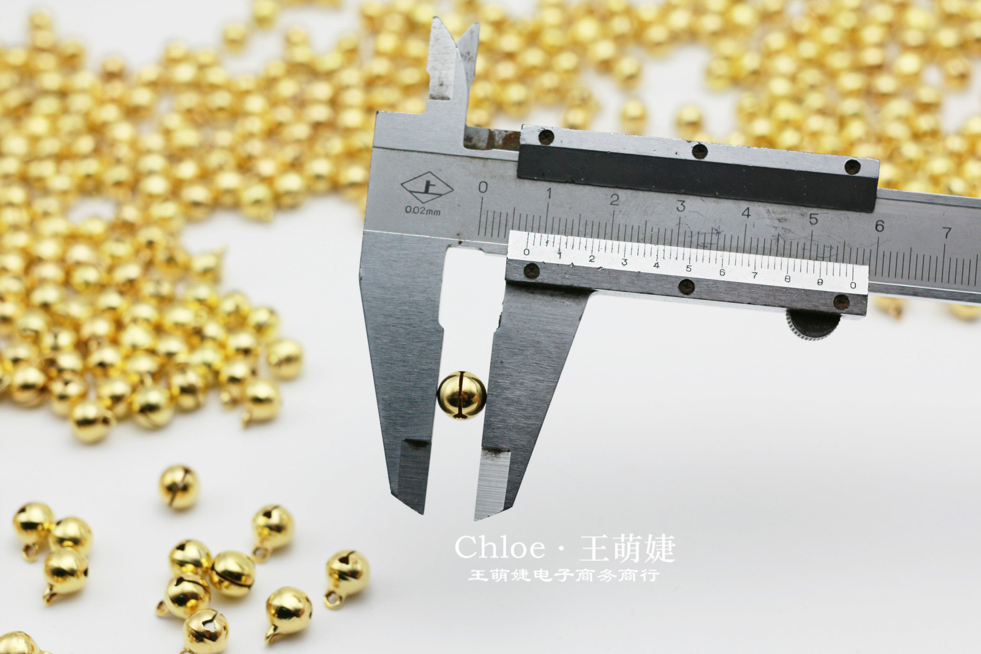 0.8cm铜一字圆铃铛 金色 工艺品圣诞挂配件 服装鞋帽辅料规格齐全