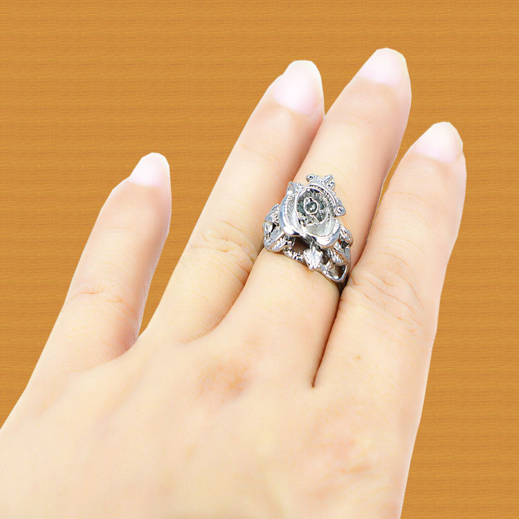 东莞德利鑫tc4铸造饰品钛合金钻戒茉莉花纯钛介指手饰加工厂批发