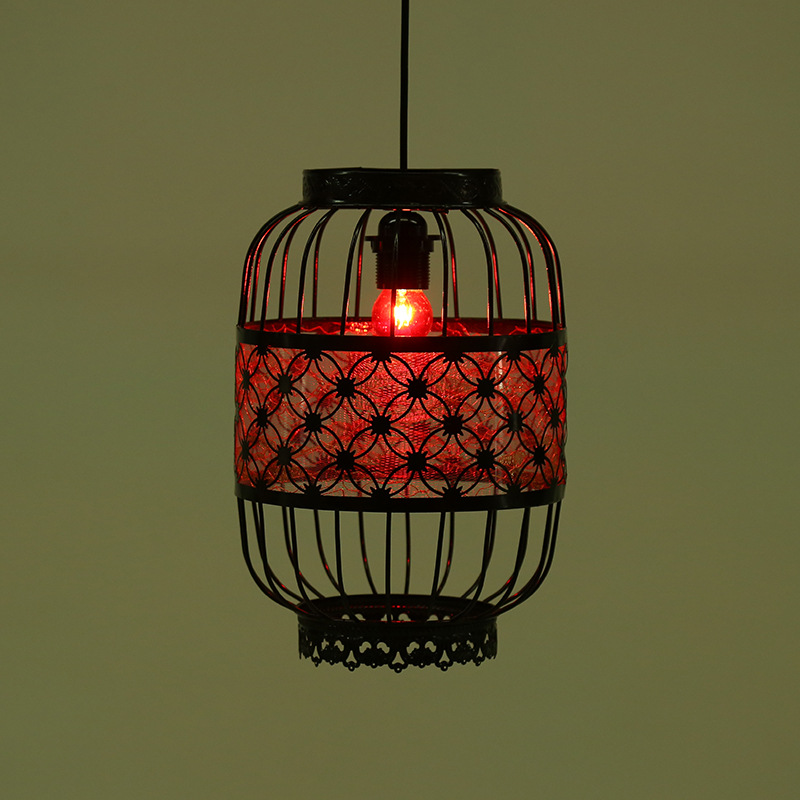 热销中式铁艺吊灯 喜庆红灯笼 客厅阳台走廊饭店灯具户外防水灯笼