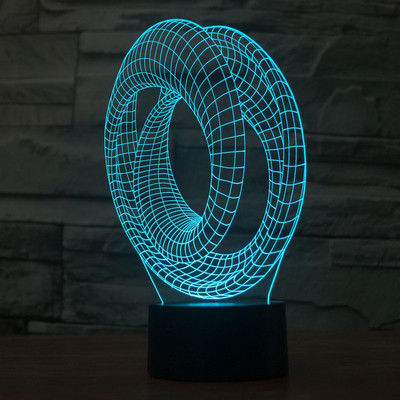 七彩抽象8亚克力错觉灯 led视觉立体灯 触摸3d灯 渐变小夜灯2878