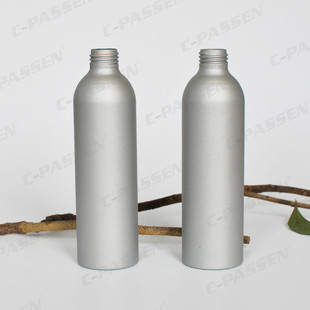 250ml 喷漆哑光 银色螺纹铝瓶 按压式泵头 化妆铝瓶