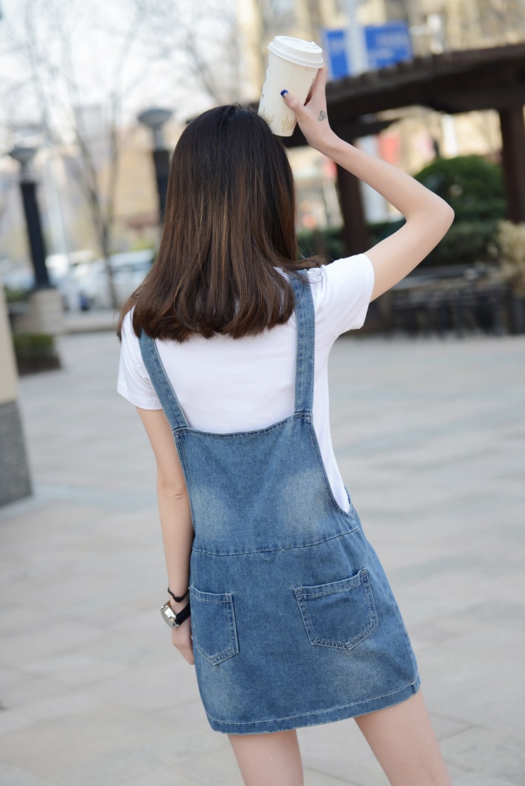 牛仔裤厂家直销批发mm爱潮流牛仔背带裙宽松休闲女装裙欧洲站牛仔