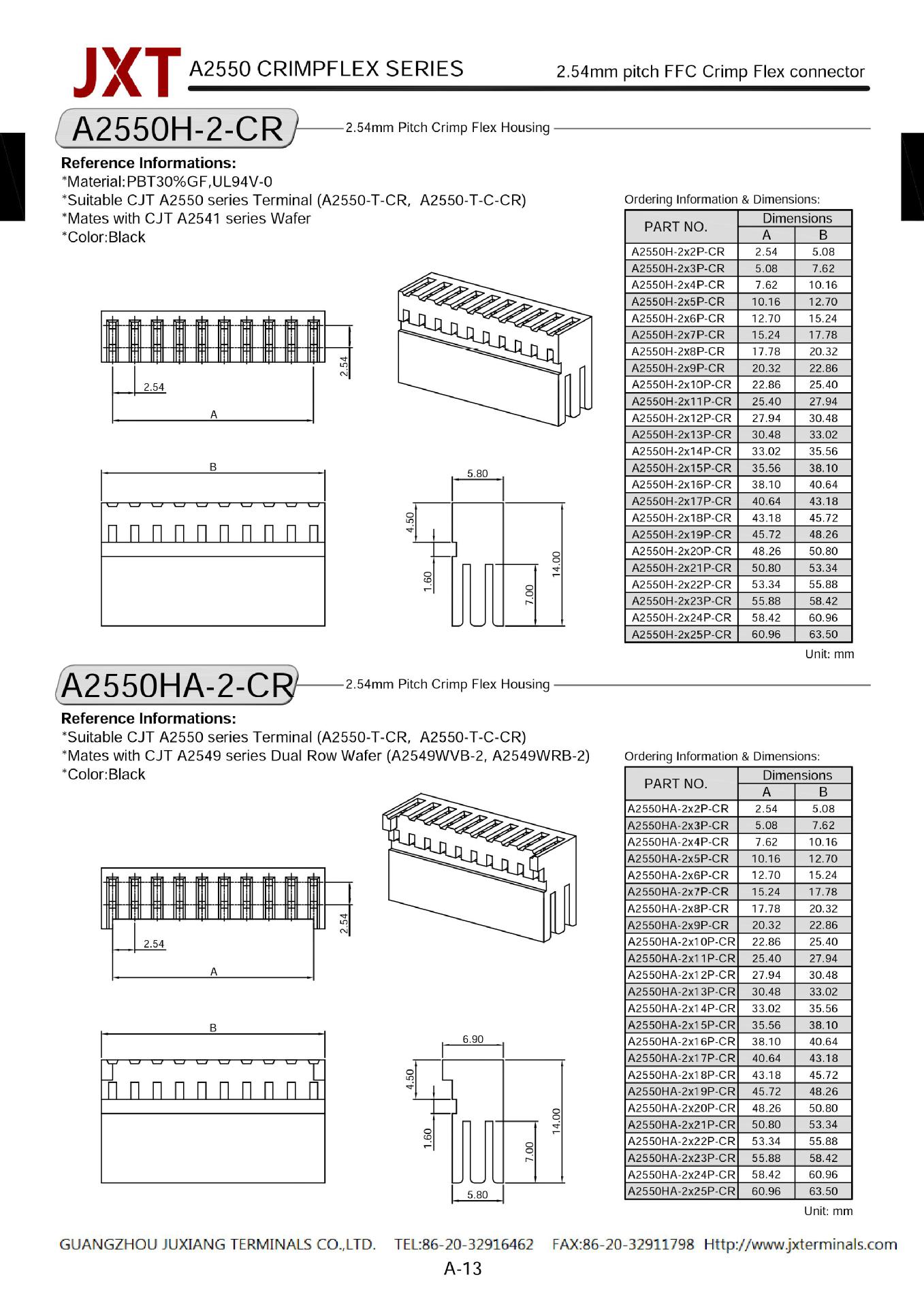端子-线耳-铜管端子-a2550薄膜开关连接器,触摸屏连接器,ffc/fpc,2.