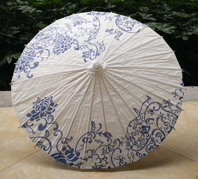 加印logo:可以 品名 42cm 手绘纸伞 材料 白色棉纸上印刷中国传统图案