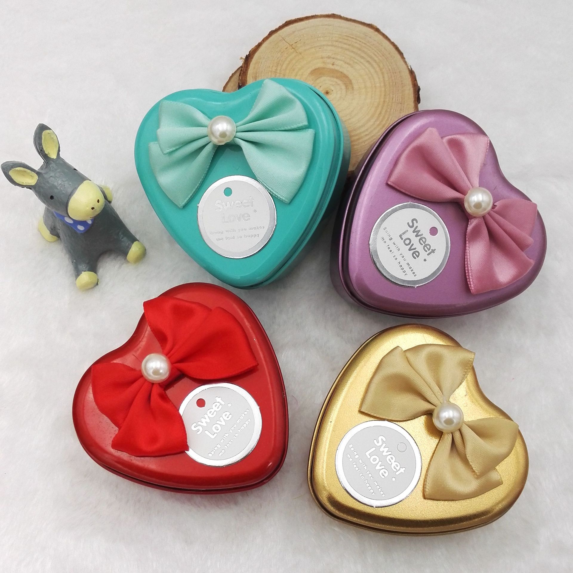 厂家直销 婚礼婚庆用品马口铁盒 欧式心形喜糖盒 结婚 出口批发