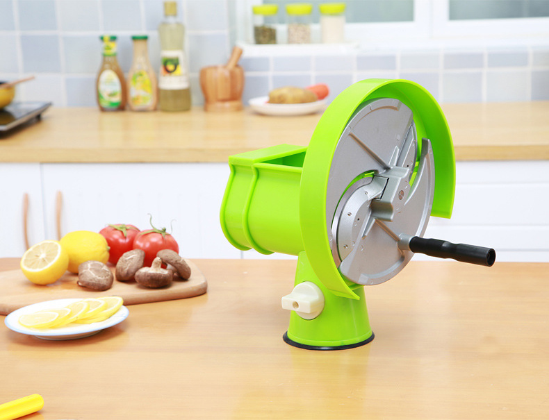 厨房切片器家用商用手摇动多功能切菜机柠檬水果蔬土豆生姜切片.