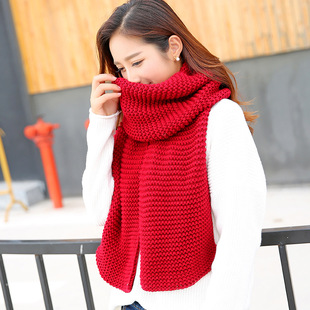 针织红围脖