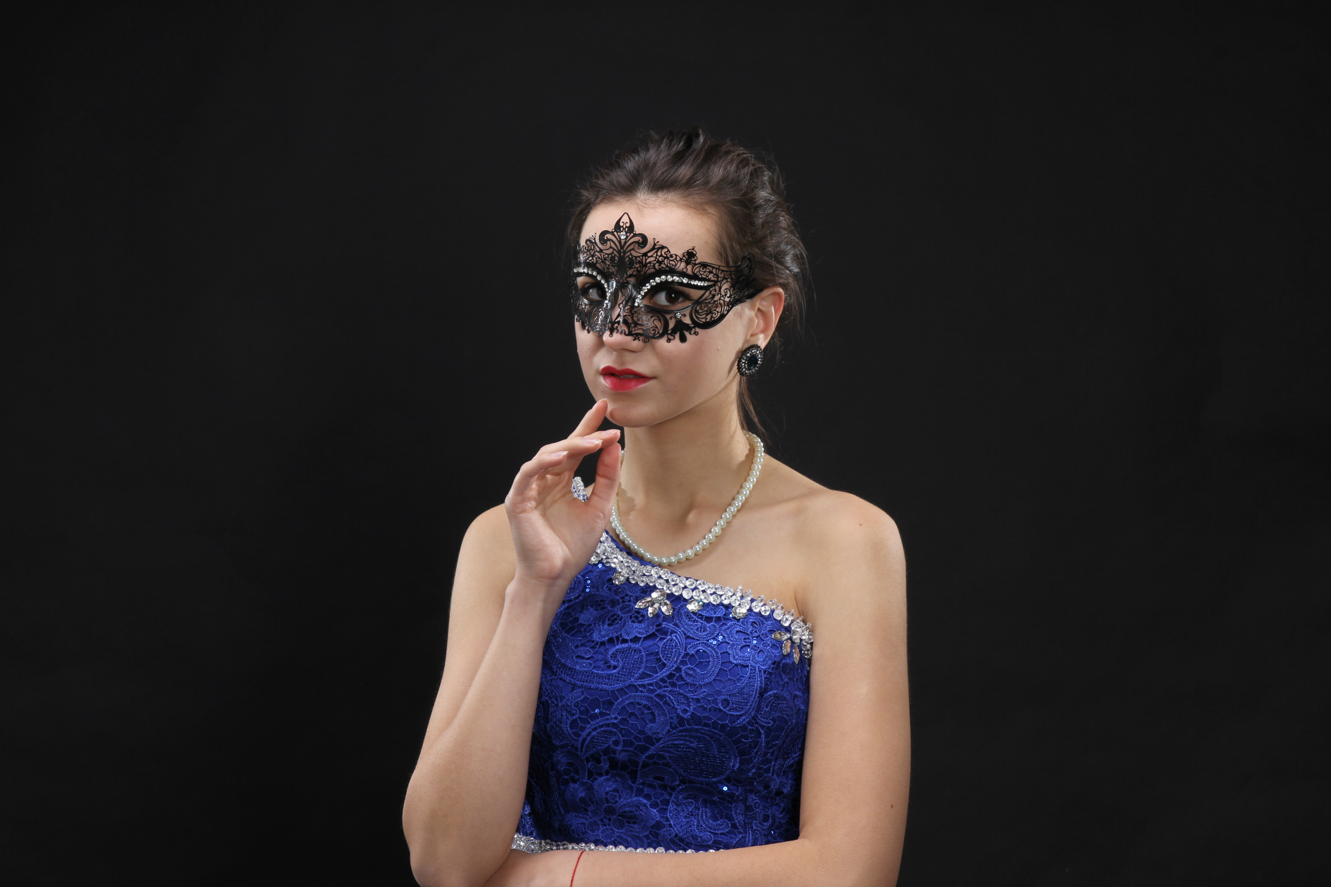 金属高档镶钻面具 舞会 化妆面具道具公主半脸面具 舞美铁艺面具