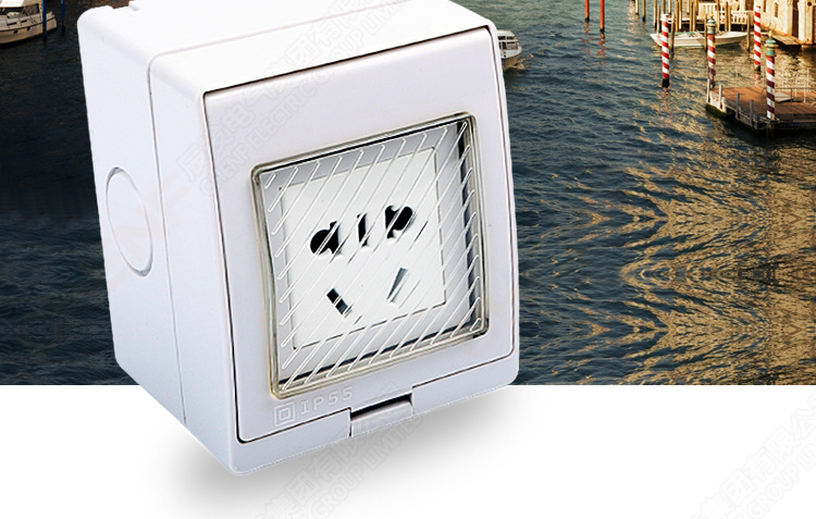 5孔防水明装插座23孔浴室防潮防淋安全墙壁开关明半家用插座