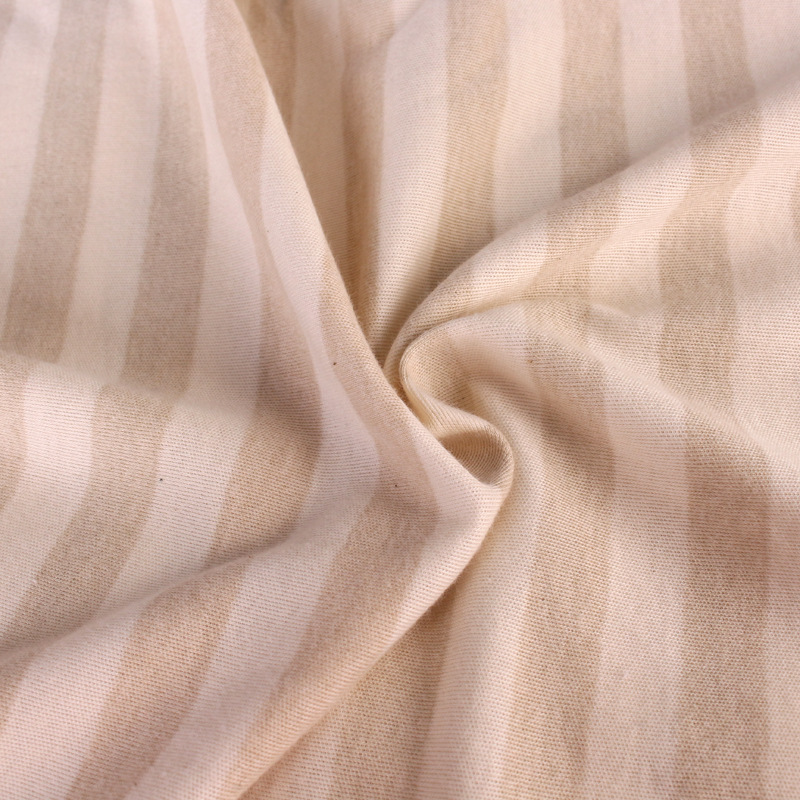 天然彩棉 无染色童装保暖内衣条纹棉类面料