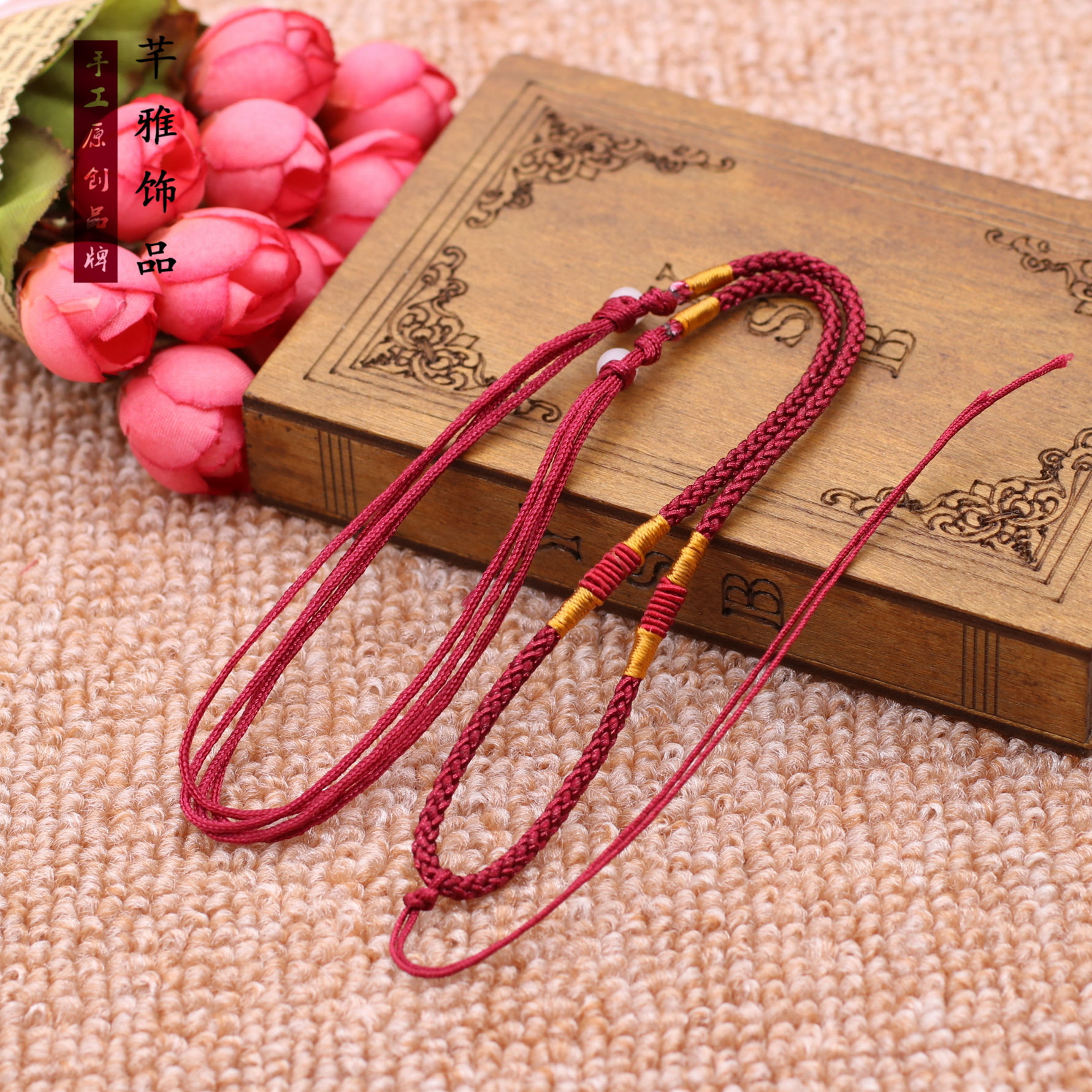 厂家批发 粗款经典diy螺旋结8*6项链绳 玉石银饰吊坠绳饰品配件