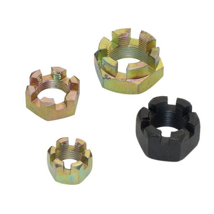 定做非标开槽螺母 法兰面开花螺母 带垫六角槽螺母 细牙螺母