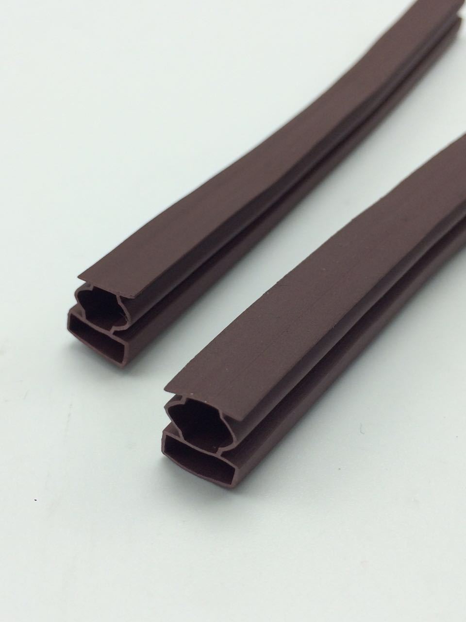 5mm 双扣弹性皮条 pvc咖啡色密封条室内门隔音条