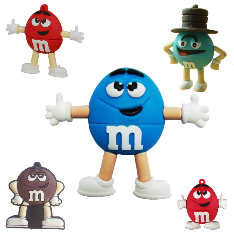 卡通巧克力m豆u盘3.032g动漫食品朱古力优盘玩具公仔创意礼品128g