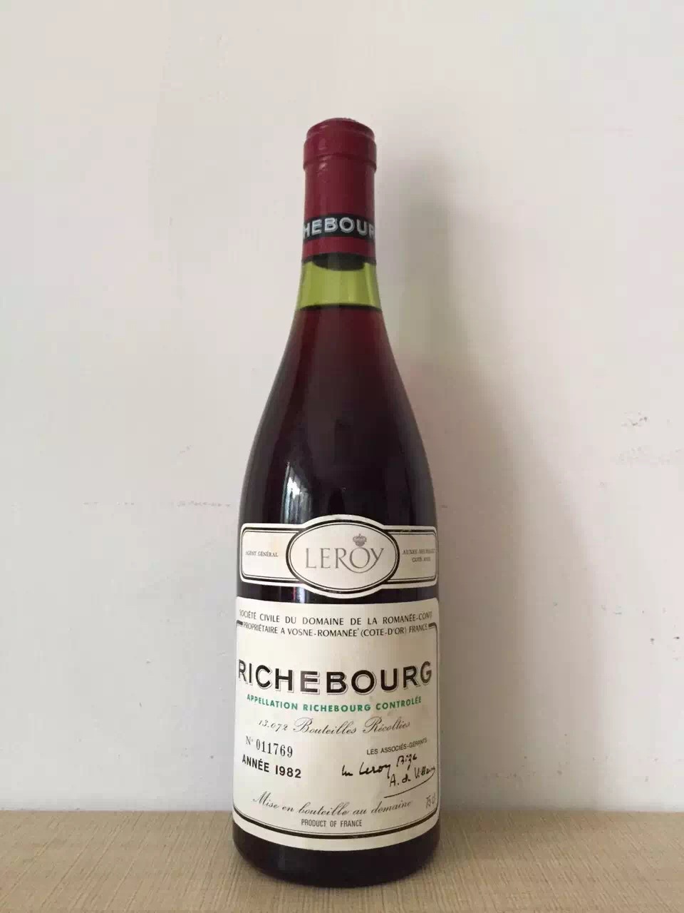 1982年罗曼尼·康帝李其堡干红葡萄酒richebourg drc李奇堡红酒