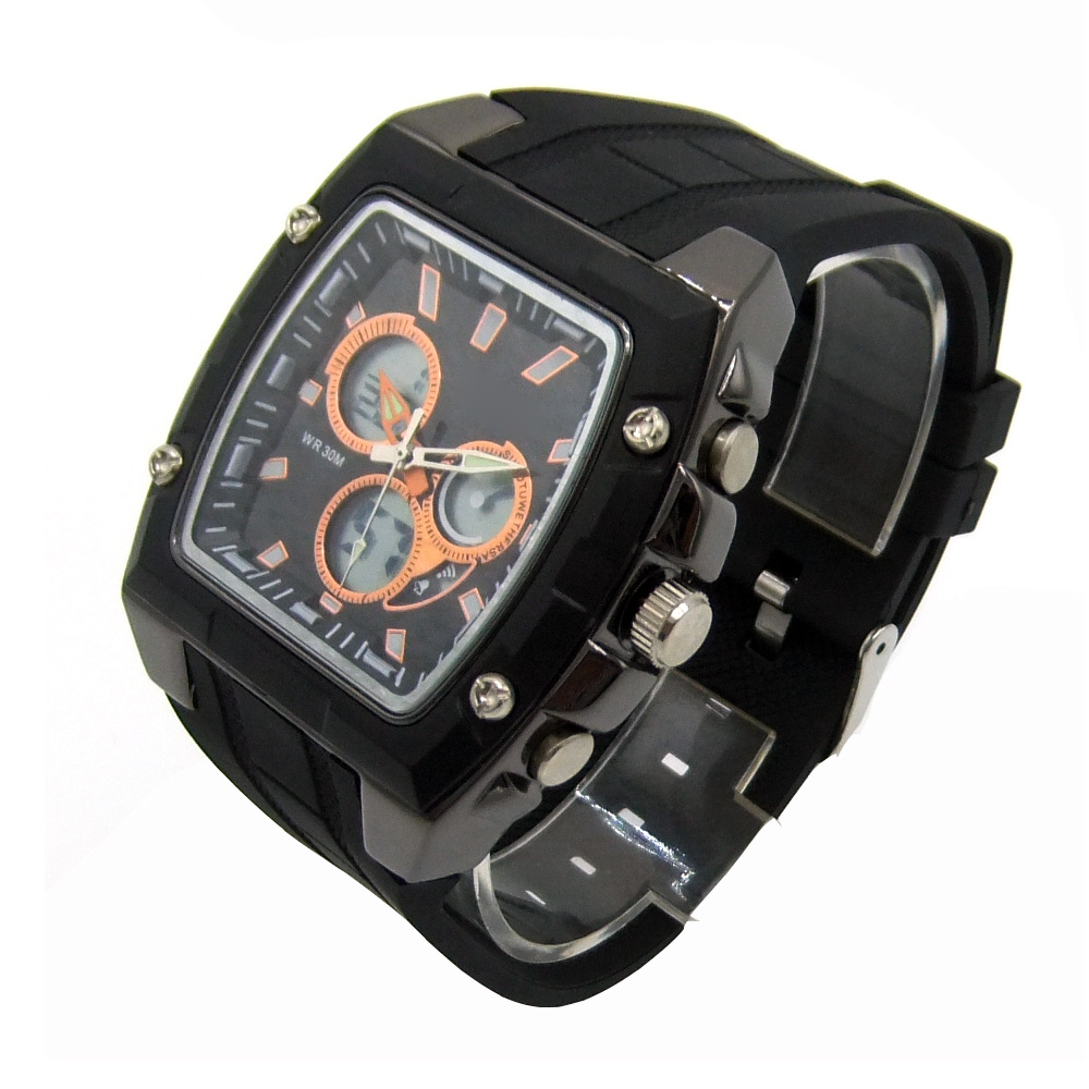 齐瑞时厂家直销双显多功能计时电子石英外贸时尚户外防水登山手表