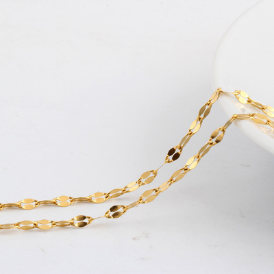 女士镀黄金钛钢项链 不锈钢镀金装饰链子