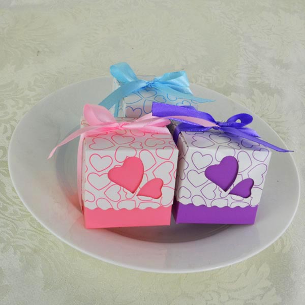 韩式糖果盒创意甜蜜蜜喜糖盒镂空桃心糖果盒厂家不含丝带喜糖盒