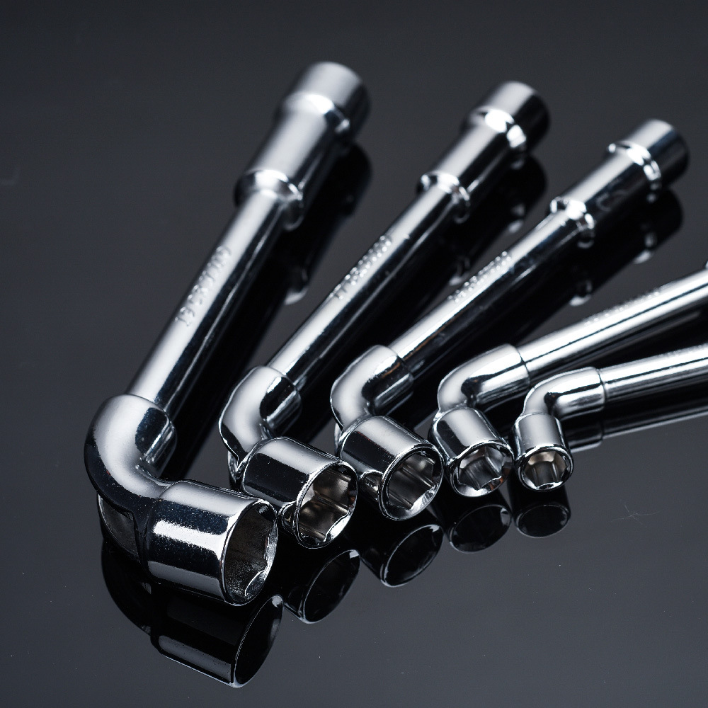 双头筒扳手烟斗弯头扳手穿孔板手铣口镀铬外六角套筒扳手