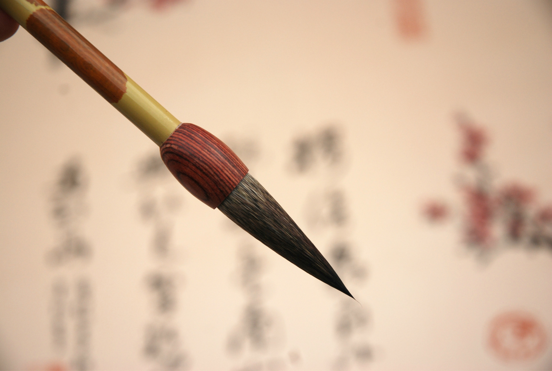 厂家批发陈氏笔庄毛笔 鼠须狼毫毛笔 学生毛笔 狸猫书画高档毛笔