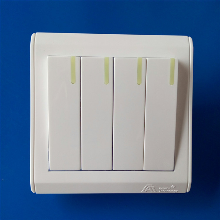 欧曼尔开关插座四位单控大板开关4开单联开关4开单控墙壁开关