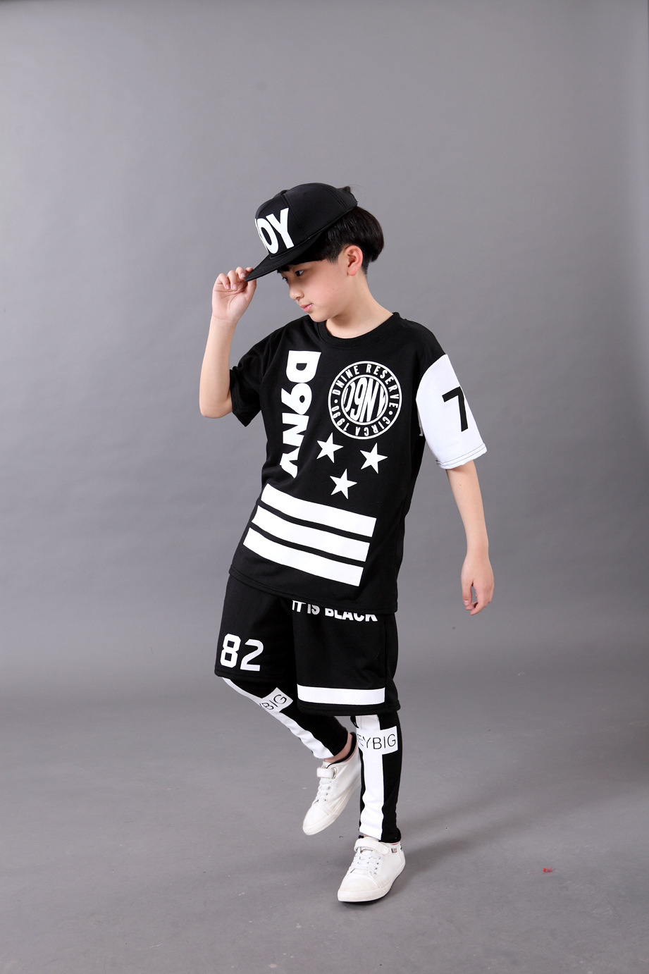 幼儿童演出服装爵士舞街舞蹈男女六一表演服少儿嘻哈伦裤练功套装