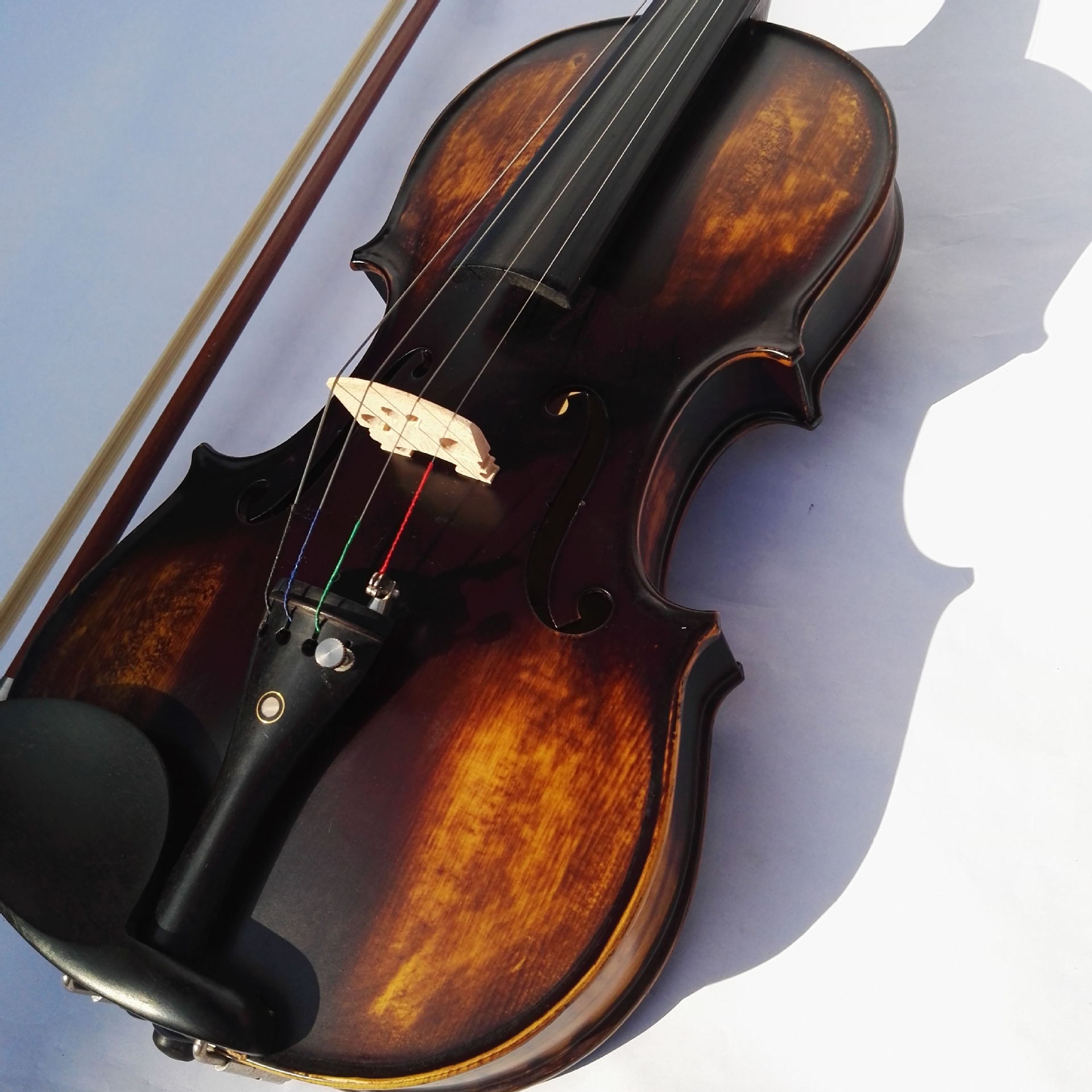 **手工实木小提琴初学者儿童**考级练习表演乌木配置特价包.