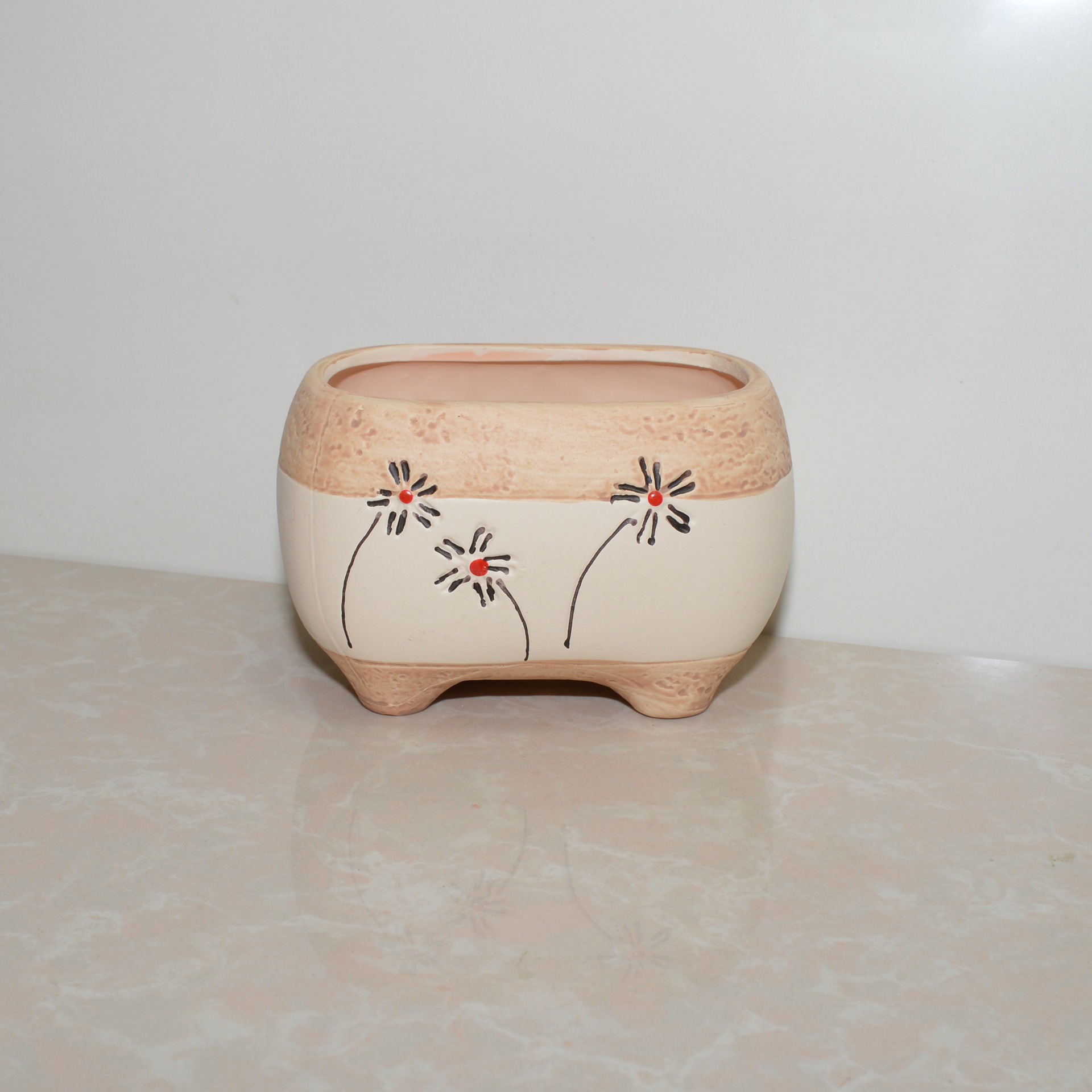 新款 韩式手绘纹理花盆 陶瓷园艺多肉花盆 创意植物多肉花盆直销