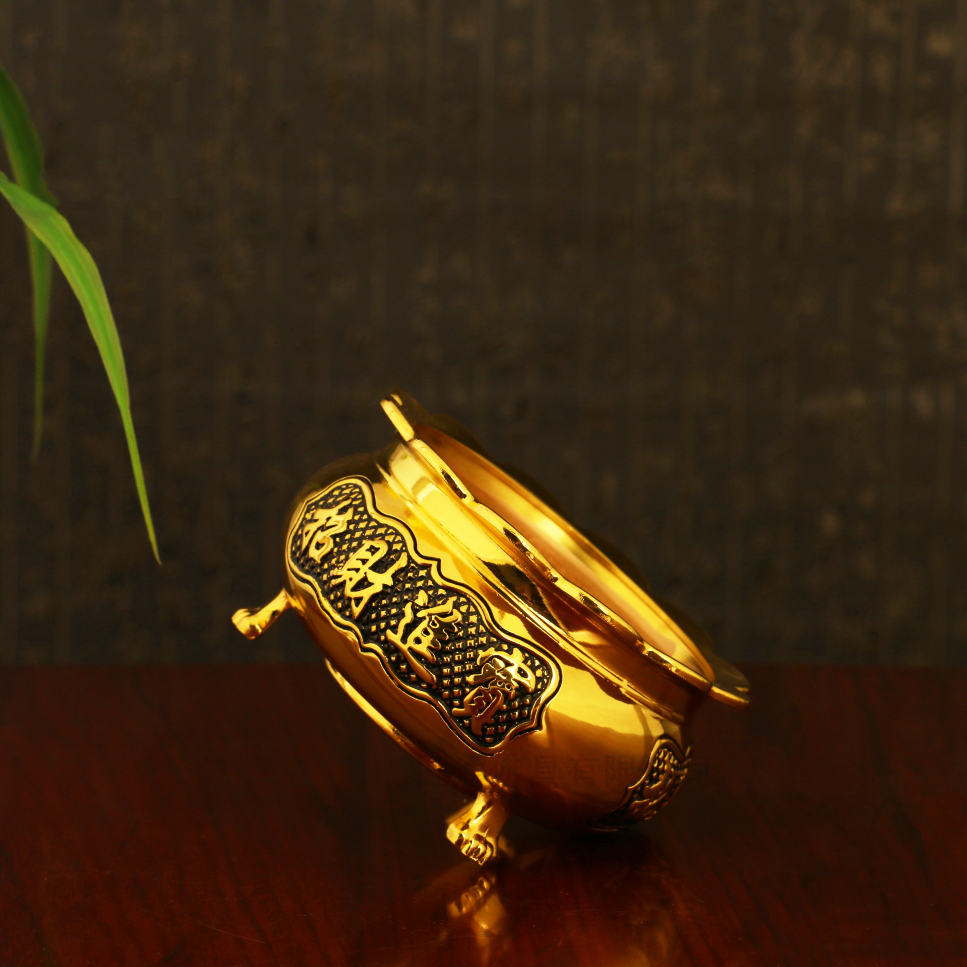 圆通佛具佛堂用具合金花边三脚香炉 净炉家用盘香炉薰香炉