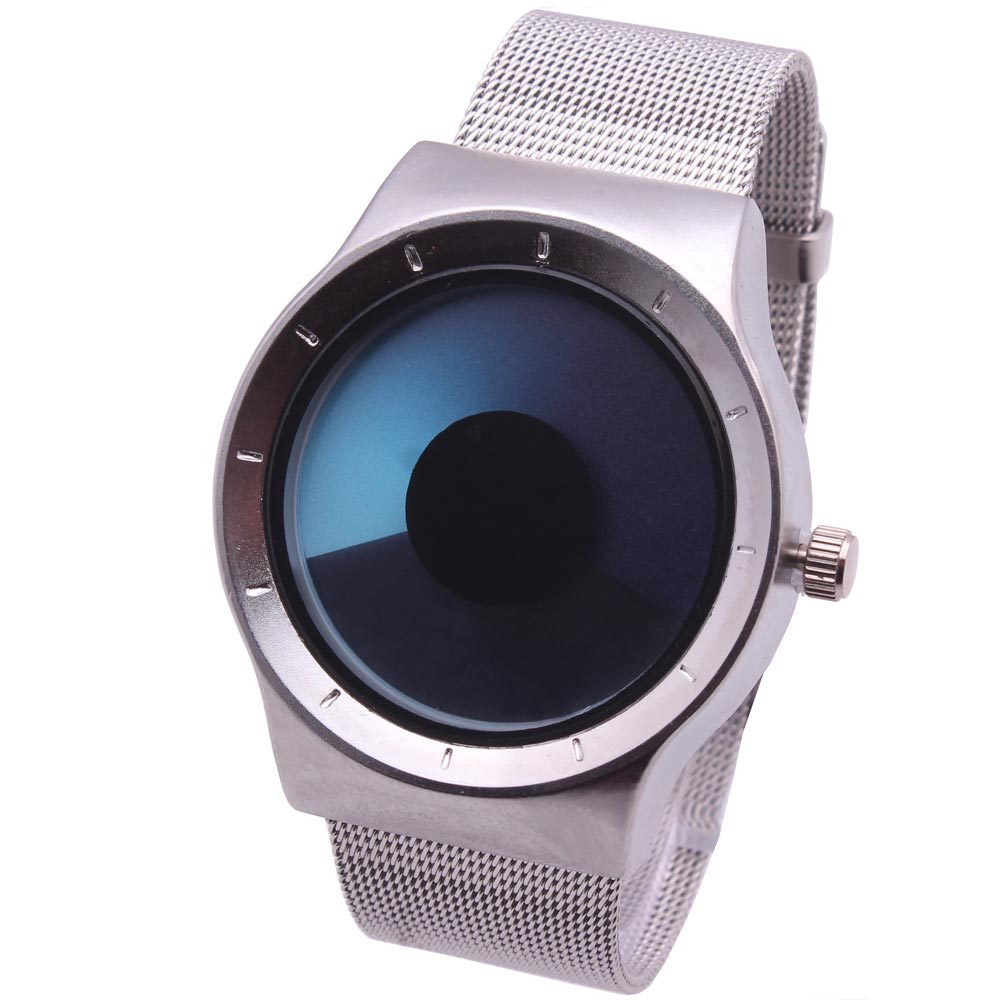 2018新款时尚概念手表男女商务漩涡手表不锈钢网带手表厂家批发