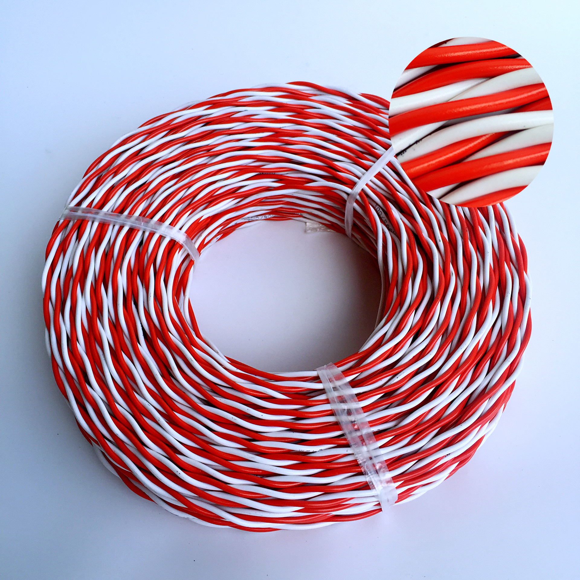 国标优质无氧铜双色胶质线zr-rvs 1/1.5/2.5平方阻燃花线 灯头线