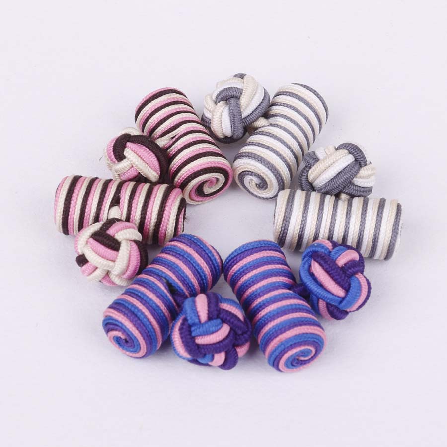 现货特色绳结扣中国结纽扣时尚男士衬衣袖扣外贸拼色diy编织线扣